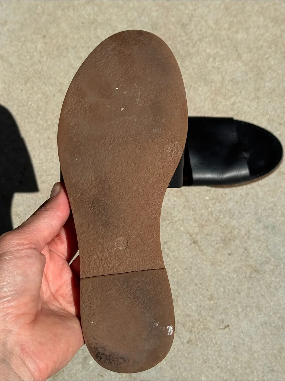 Madewell Black Leather Slide Sandals 6.5